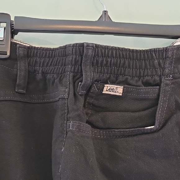 Lee Black Jeans Relaxed Fit Tapered Leg Side Elastic At Waist Women's 26W Long - Picture 10 of 16